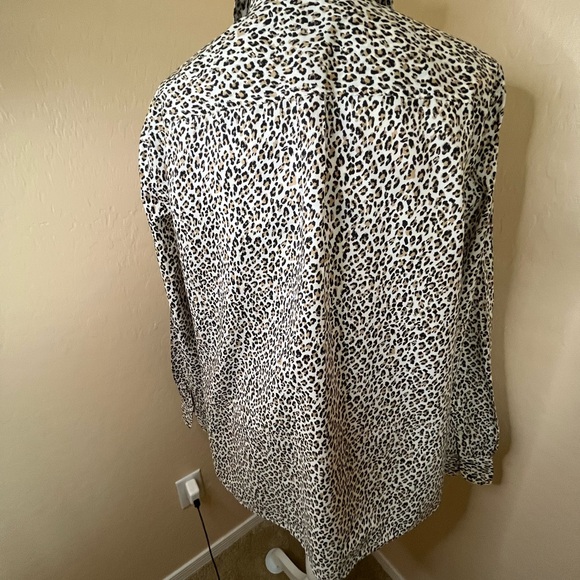 Talbots Animal Print Button-Up Shirt - Picture 4 of 7